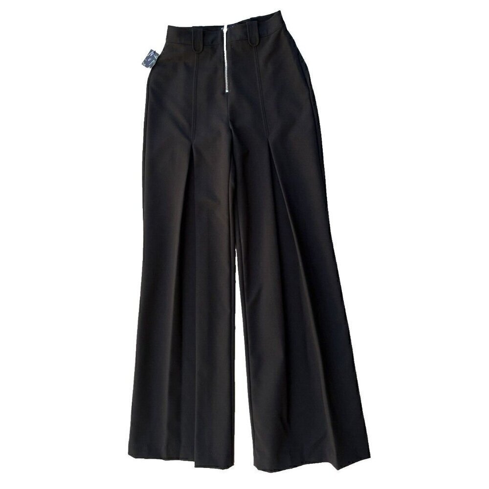 Nasty Gal Women's I'm Bossy Black Wide Leg High Waist Trousers Pants Size XS - Picture 3 of 13